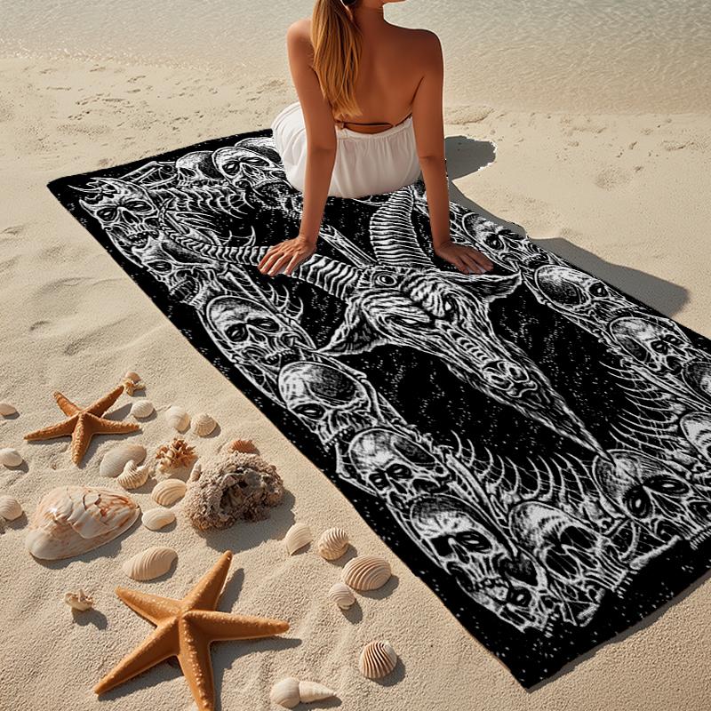 Totenkopf Gotischer Ziegenkopf Strandtuch, Super Weiche Mikrofaser, Geschenk für Sie/Ihn, Geburtstag, für Pool, Strand, Reisen, Heimdekoration Fan Geschenke