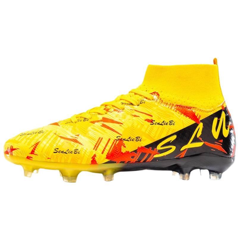 Adolescent Adult Student Male and Female Long Nails AG Shattered Nails High Top Artificial Grass Training World Cup Football Shoes