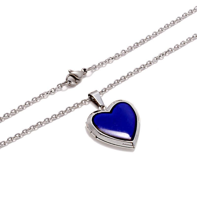 

Thermochromic Color-Changing Love Heart Photo Necklace