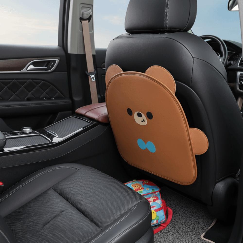 Leather Protective Car Seat Back Cover Cartoon Design Kick Protectors Inside Seat