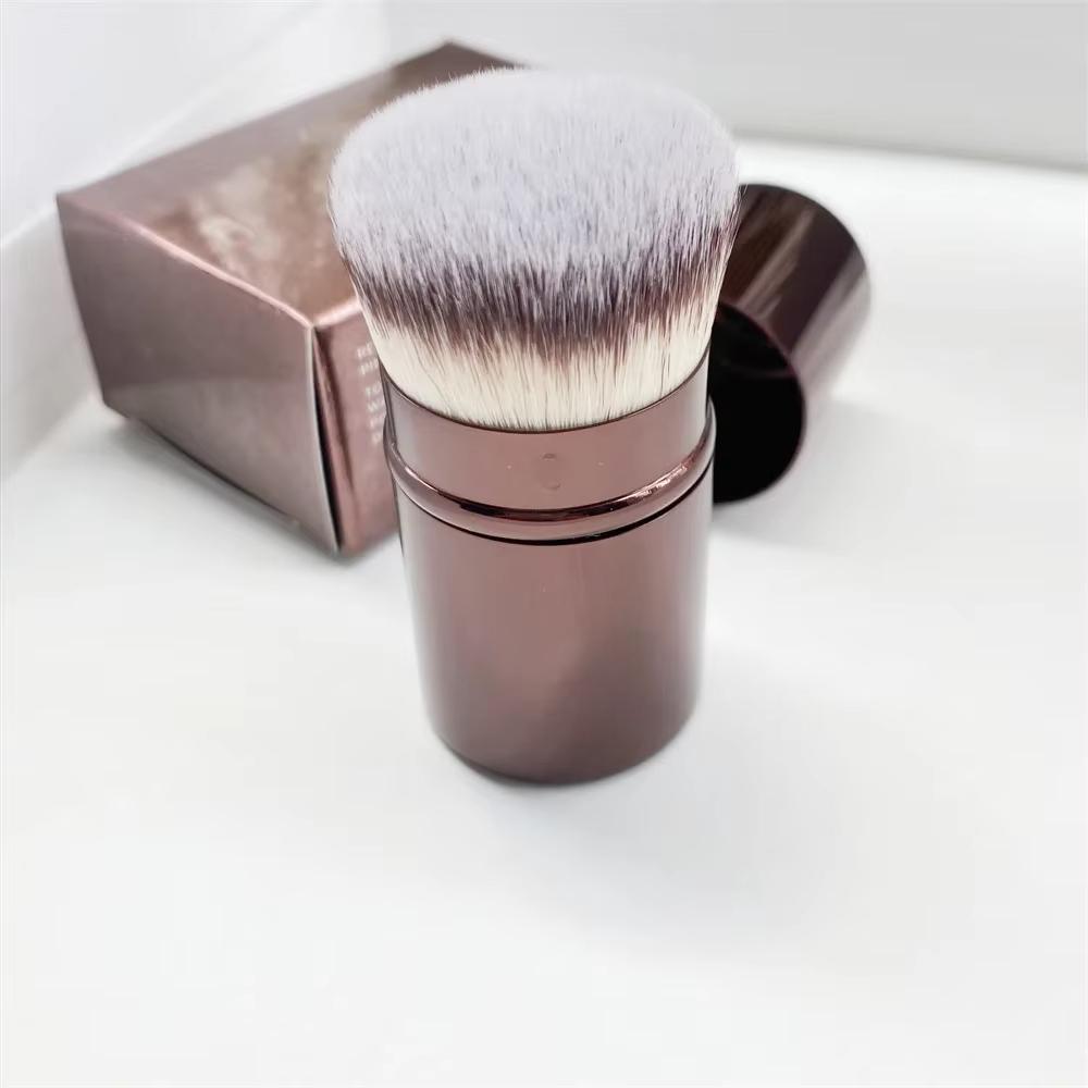 Retractable Kabuki Brush Dense Synthetic Hair Short Travel-Sized Foundation Powder Contour Makeup Brush Cosmetic Tools
