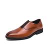 Men's Large Pointed Toe Leather Slip-on Shoes - Business, Formal, Wedding, Office Derby