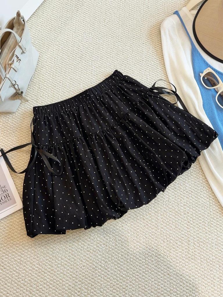 Women's 2026 Summer High-Waisted Polka Dot Anti-Exposure Slim Skirt