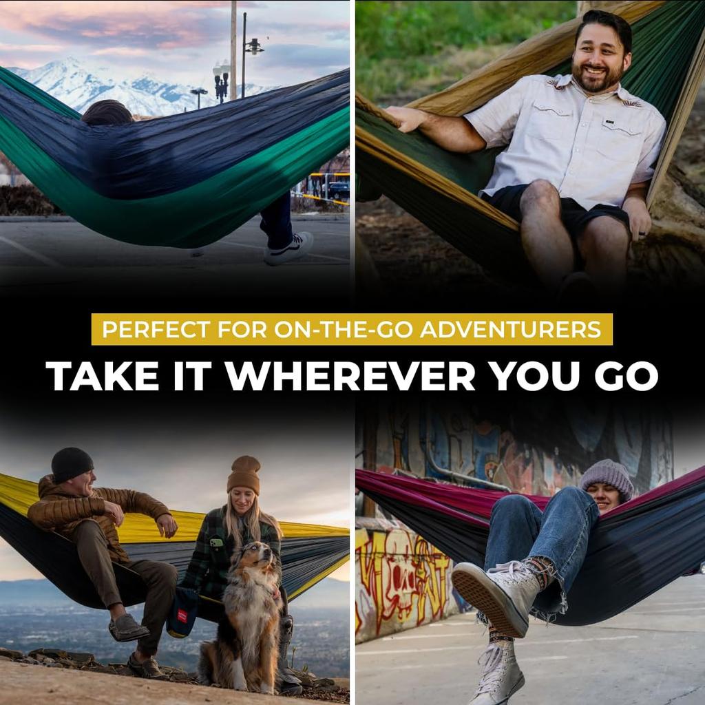 Grand Trunk Double Deluxe Parachute Nylon Hammock Genuine Japanese Product (Crimson/Charcoal)