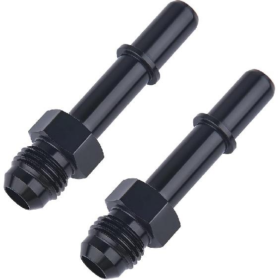 EVIL ENERGY 6AN Stecker auf 3/8" SAE Schnellverschluss Stecker Push-On EFI Fitting Adapter Aluminium 2 Stück