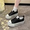 Special Platform Sequined Espadrilles Women's 2025 Summer New Versatile Casual Board Shoes Small Height Increase White Shoes