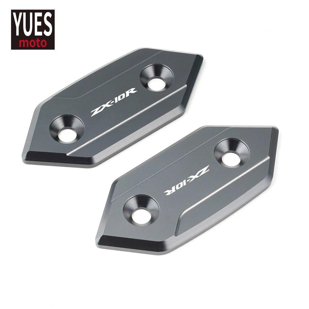 Akcesoria motocyklowe Pokrywa otworu lusterka CNC Aluminium Dla Kawasaki ZX10R ZX 10R 2008 2009 2010