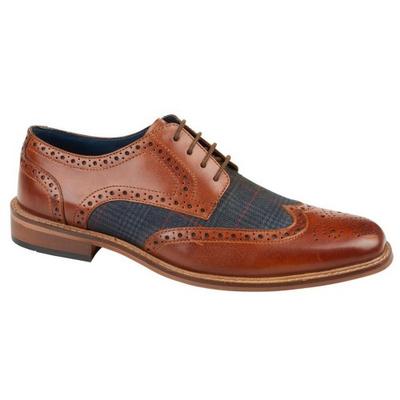 Mens Checked Leather Brogues
