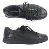 Excellent Salvatore Ferragamo Low Cut Sneakers Black Leather Mens 9 Used