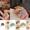 Zinc Zinc Alloy Copper Devil's Eye Ring Vintage Opening Finger Ring Glaze Luxury Ring  Clothes Accessories