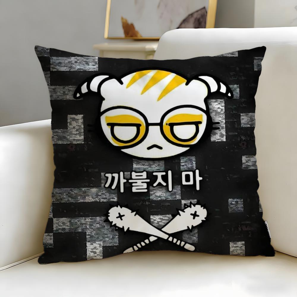 popular game character DOKKAEBI Cushion Cover Soft  EasyWash Pillow Case  Versatile for Couch Bed Travel and Office