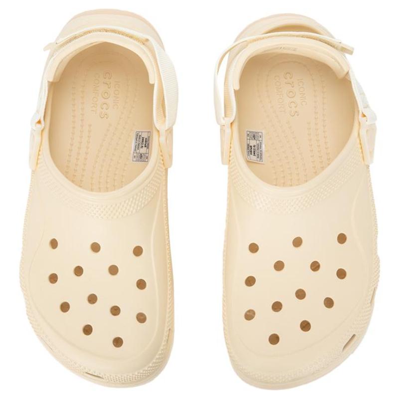 Crocs EVA Non-Slip and Abrasion Resistant Hole Shoes 5cm Unisex Beige