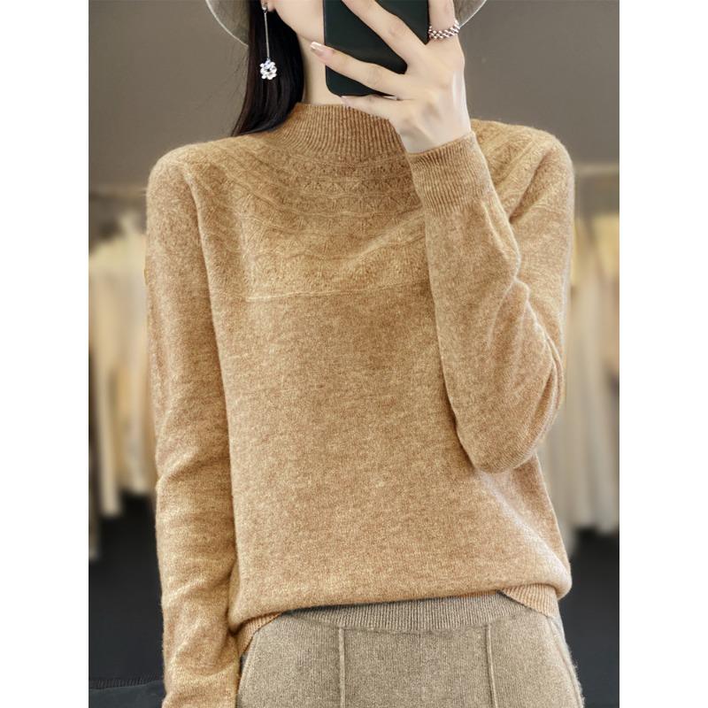 Skeleton Half-high Neck Bottoming Shirt Women's Fall and Winter Within The Lazy Loose Thin Knitted Sweater