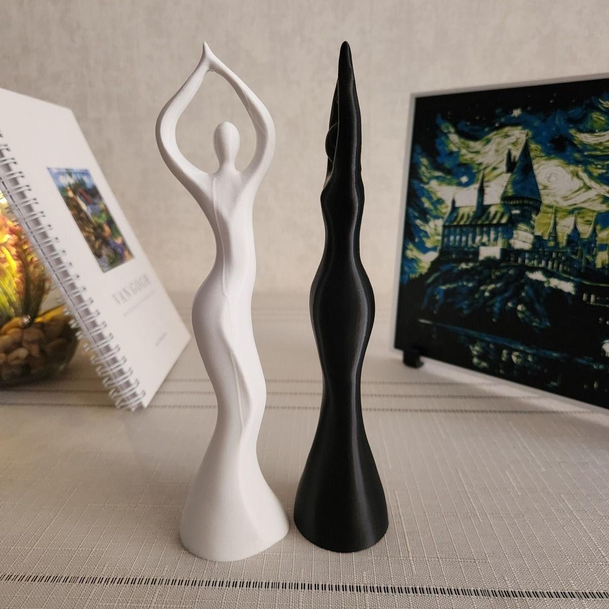 

Dancing Woman Statue Nordic Style Figurine Sculpture Figure Decor Home Decoration Standart білий/чорний