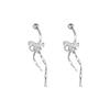 2024 New Light Luxury Bow Earrings: 925 Sterling Silver Needle Ear Studs for Women