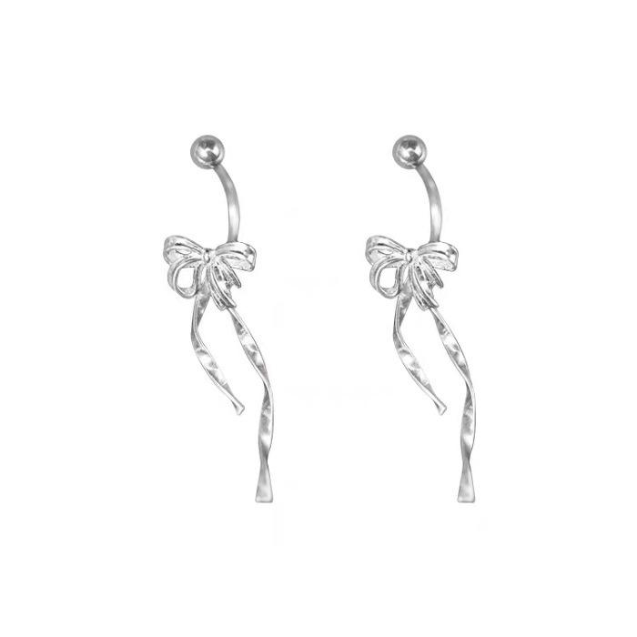 2024 New Light Luxury Bow Earrings: 925 Sterling Silver Needle Ear Studs for Women