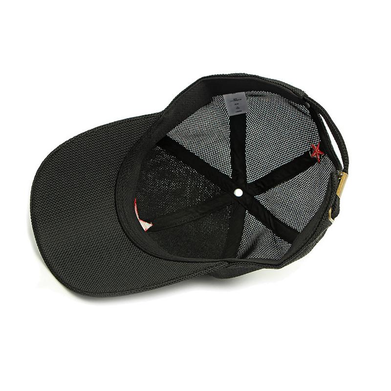 Men Summer Breathable Peaked Cap Mesh Sun Hat Three-Dimensional Embroidery Five-Pointed Star Baseball Cap
