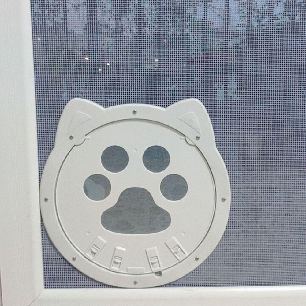 4 Ways Locking Flap Cat Door Sturdy Construction Cats Window Gate Cute Pet Screen Door  Small Pets