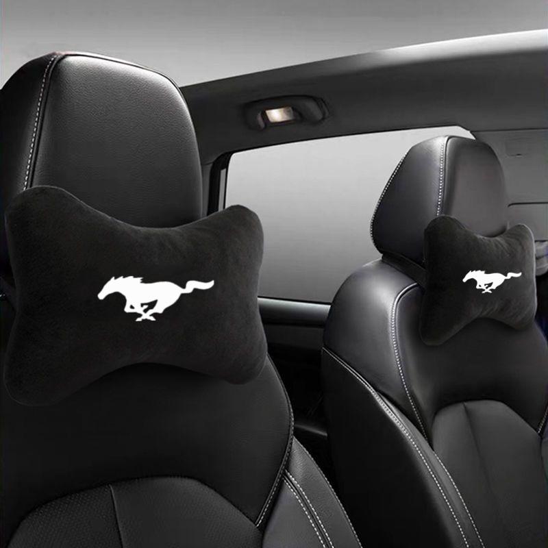 For Ford D258 Car Neck Pillows Both Side For Head Pain Relief Filled Fiber Car Pillow For Ford Mustang GT SHELBY Auto Accessories