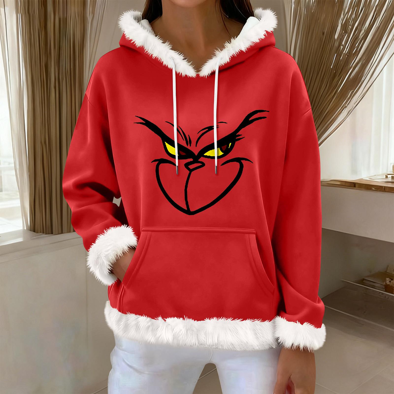 

Жіночий повсякденний модний світшот з капюшоном та довгим рукавом з принтом L