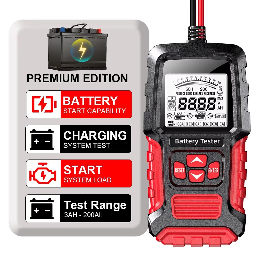 12V 24V Lead-acid Car Battery Tester LCD Digital Measurement Diagnostic Battery Analyzer Tool for Vehicle Truck Motorcycle