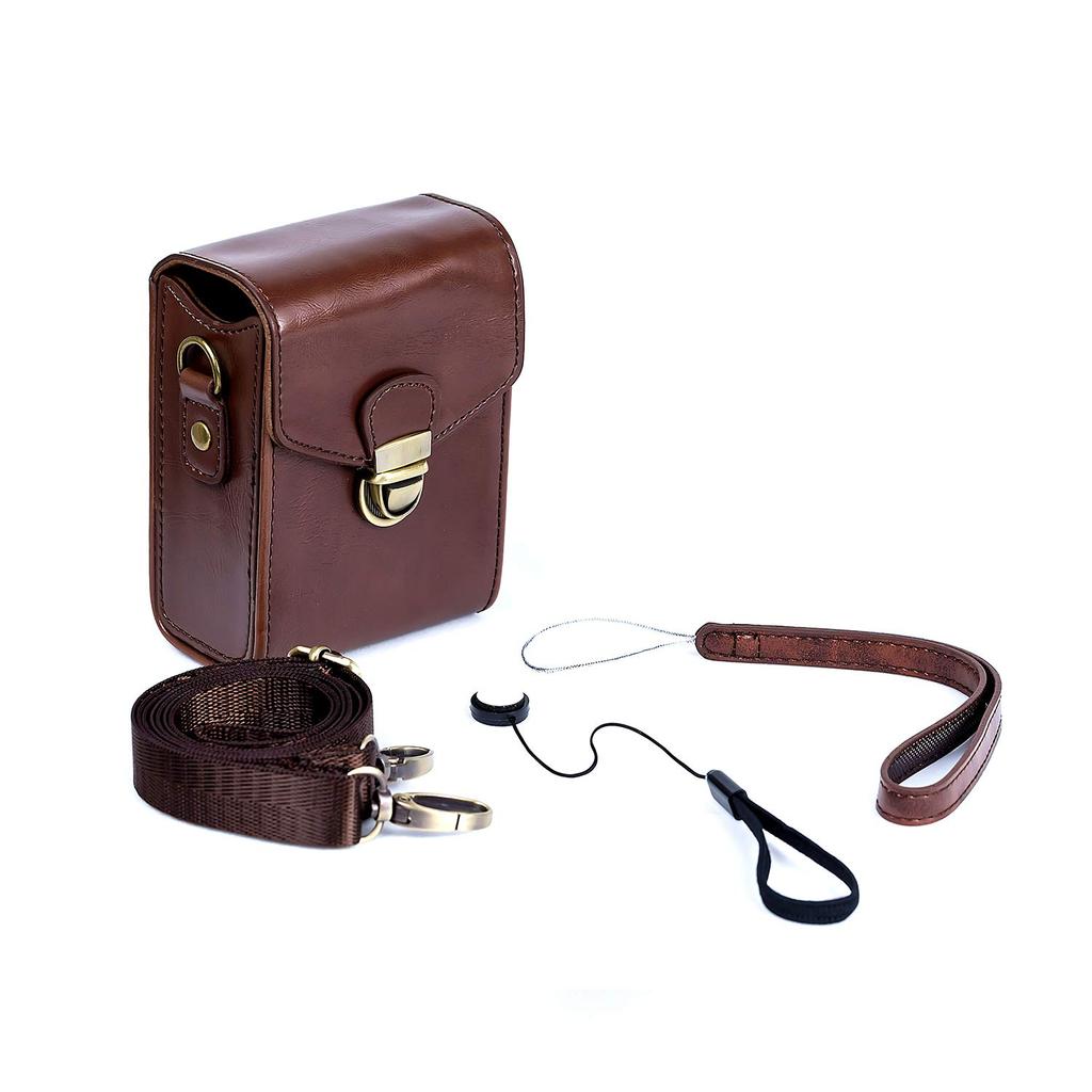 MOSSLIAN Digital Camera Case for Panasonic Canon PowerShot SX740 Nikon COOLPIX PU Camera Bag with Hand Strap DC-TZ95D/DC-TZ95/DC-TZ90/DMC-TZ85,