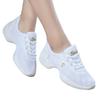 White square dance shoes female adult dance shoes soft sole summer mesh breathable sports dance fashion women's shoes