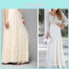 Urban Style Lace Long Skirt With High Waist And Pleats For Office Casual Wear