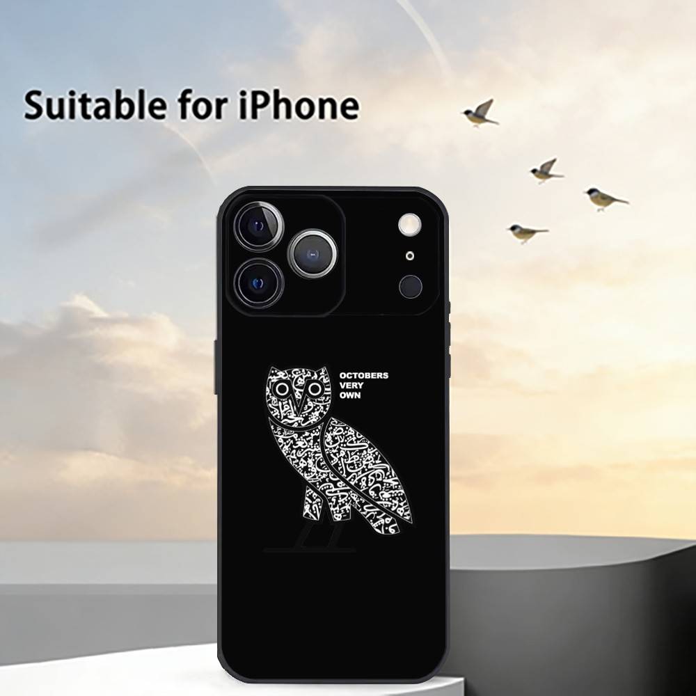 D-Drake OvO O-OWL Phone Case For iPhone 17,16,15,14,13,12,11 Plus,Pro Max,XS,Soft Silicone Black Cover