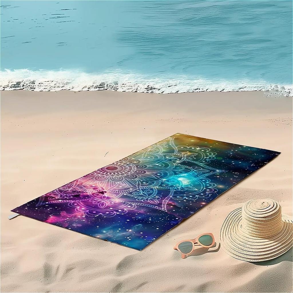 Universe Space Pattern Beach Towel for Family Stuffs Friends Gifts Quick-Dry Sand Free For Bath Yoga Beach Camping Swimming GYM