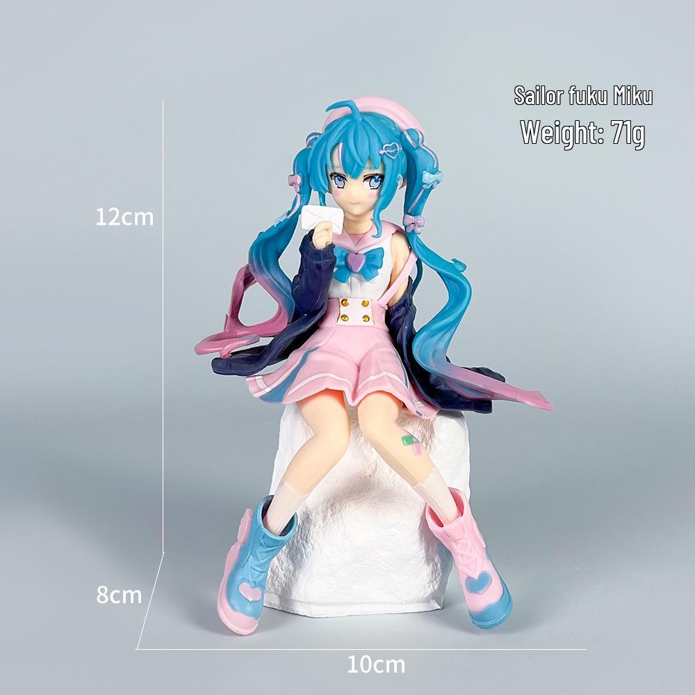 

Хатсунэ Мику Матросский костюм Аниме фигурка Сидячая поза Нажимающая на чашку с лапшой кукла