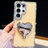 Flash diamond IMD Samsung S11Ultra mobile phone case A11 love mirror holder S11 anti-drop protective case hard