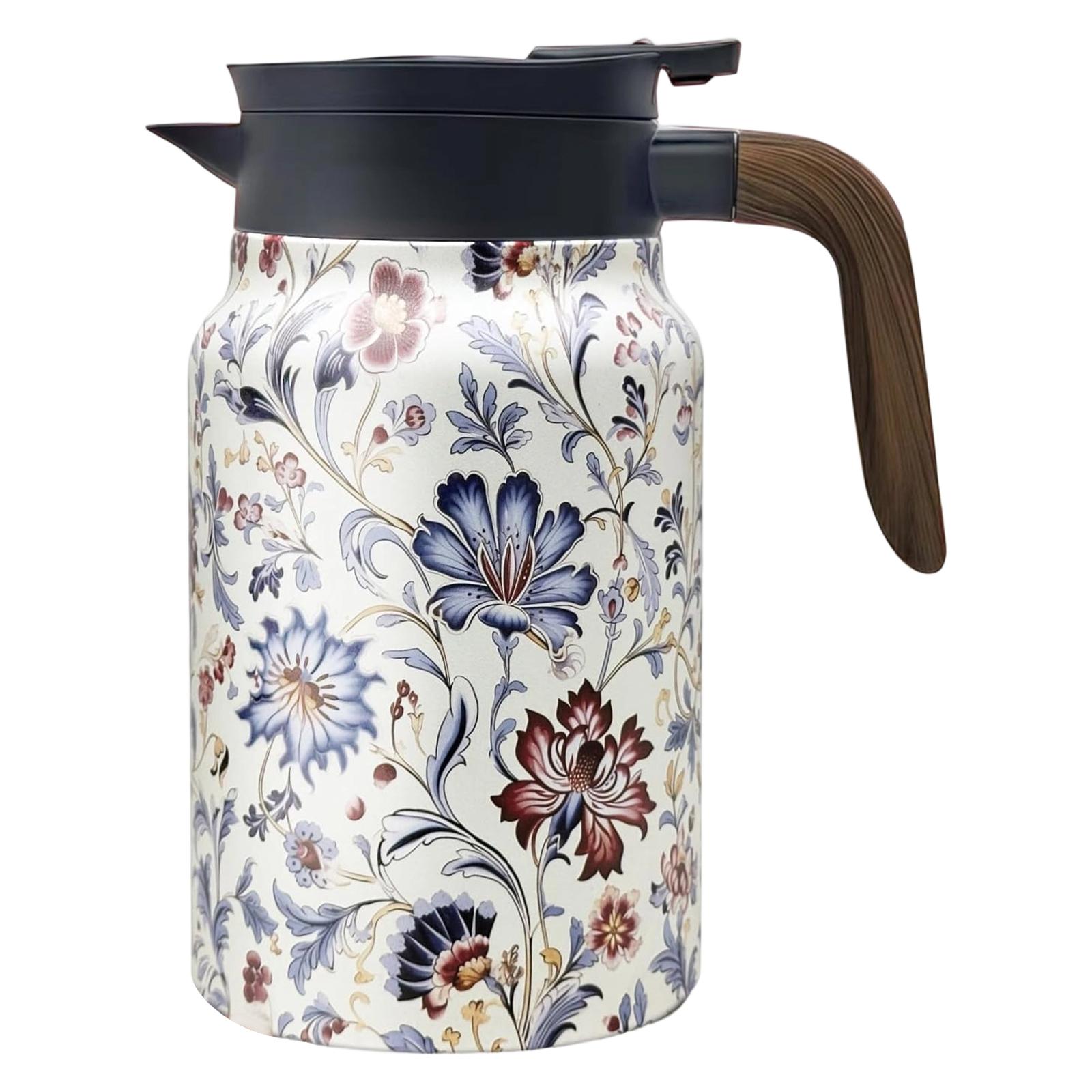 Thermal Tea Pot Coffee Jug 1500ml Stainless Steel Thermal Water Kettle Coffee Pot Thermal Coffee Carafe for Home Office Kitchen