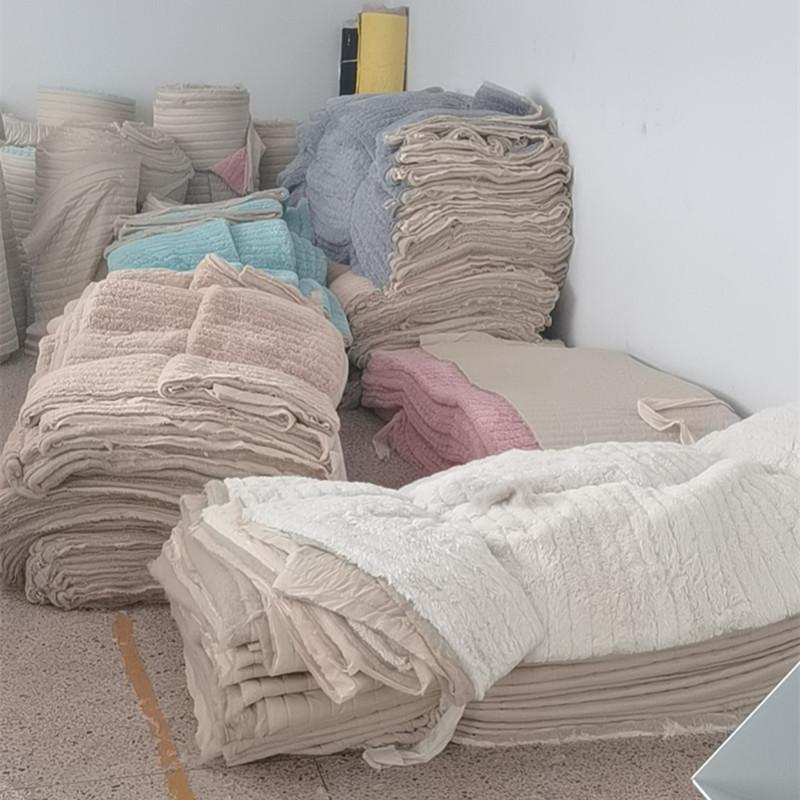 New Winter Plush Solid Color Quilted Cotton Tatami Window Sofa Cushion Semi-finished Sofa Cover Fabrics