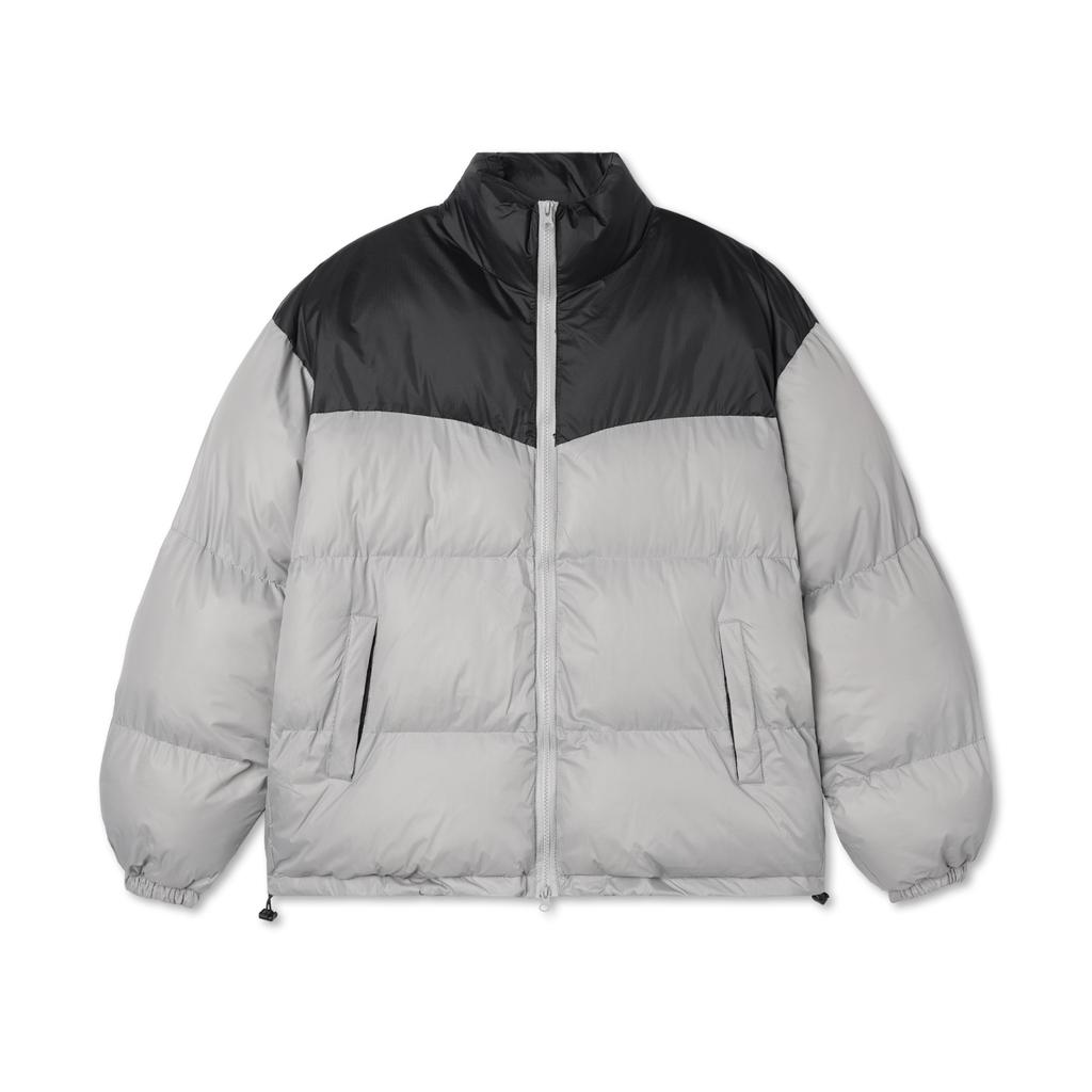 Apostrophe Comma Two-Tone Curve Two-Way Puffer Short Jacket_Black