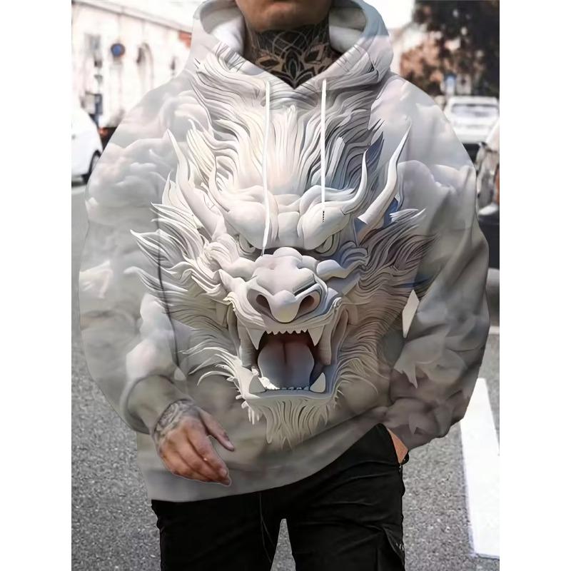 Autumn Men'S Leopard Print Hoodie 3D Printing Long Sleeve Pullover Casual Streetwear Cartoon Character Hoodie Man Hoodie