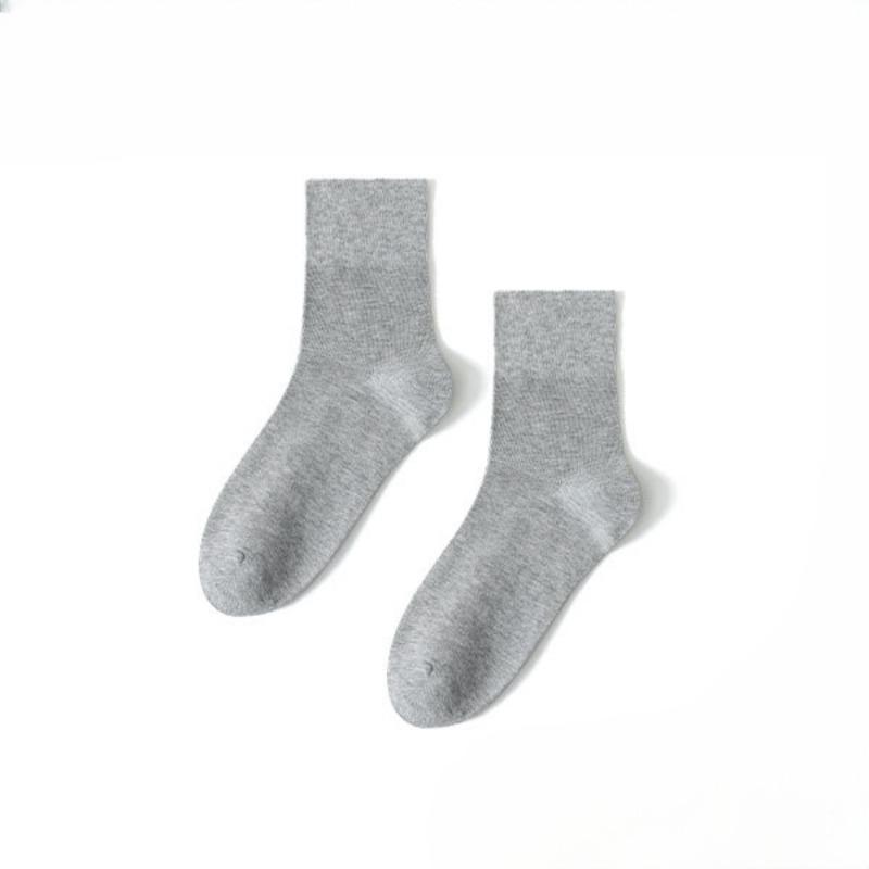 5 Pairs of Men Spring and Autumn Loose Mouth Pure Color Cotton Socks