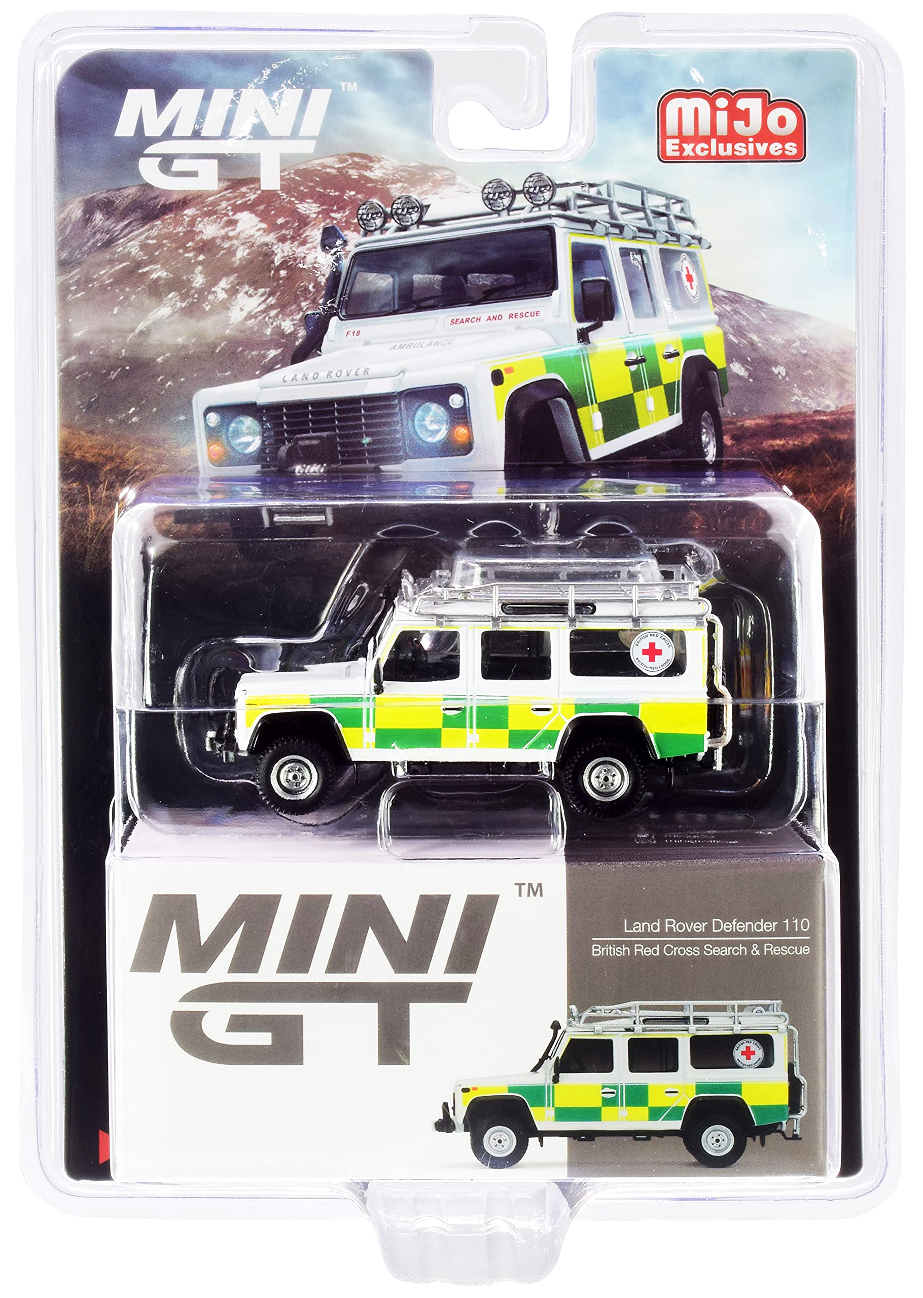 

TrueScale Miniatures MINI GT Scale Land Rover Defender 110 British Red Cross Search and Rescue North America Exclusive Finished Model 1/64 (Right-Hand