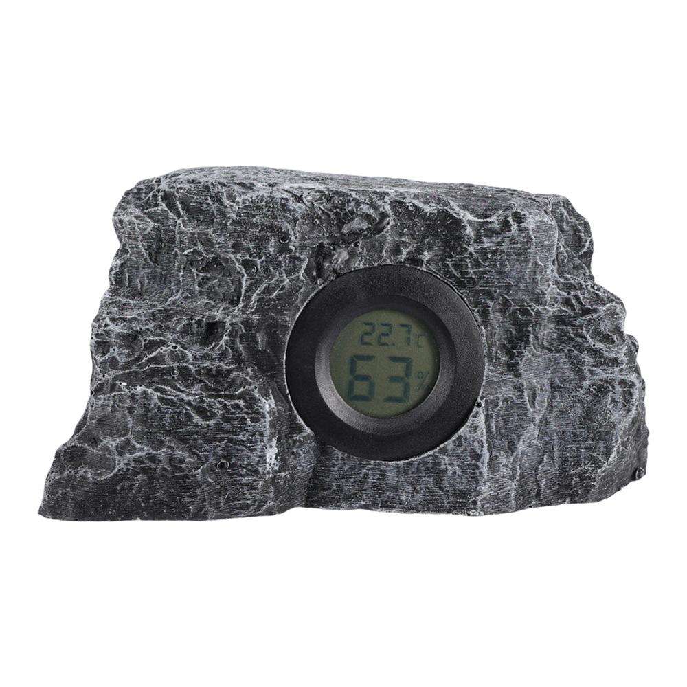 Reptile Thermograph And Humidity Gauge Hydrometer Humidity Meter With Rocks Design Thermograph Hygrometer Reptile Tank чёрный