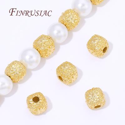 5.5mm 18K Gold Plated Brass Square Beads For Beading,Metal Separator Beads For Bracelets Accessories,DIY Jewelry Making Supplies