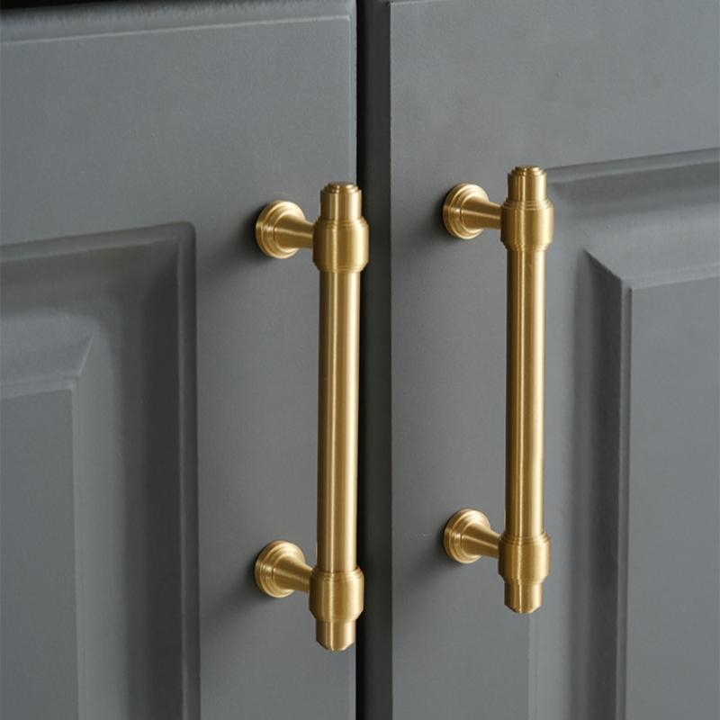 Brass Cabinet Handle Wardrobe Drawer Knob Simple American Style Door Pull Wardrobe Door Brass Knob Drawer Cabinet