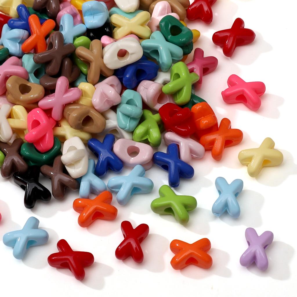 Fork Shaped Spacer Beads Enamel Painted Acrylic Charms for DIY Jewelry 5 or 20 Pcs Option