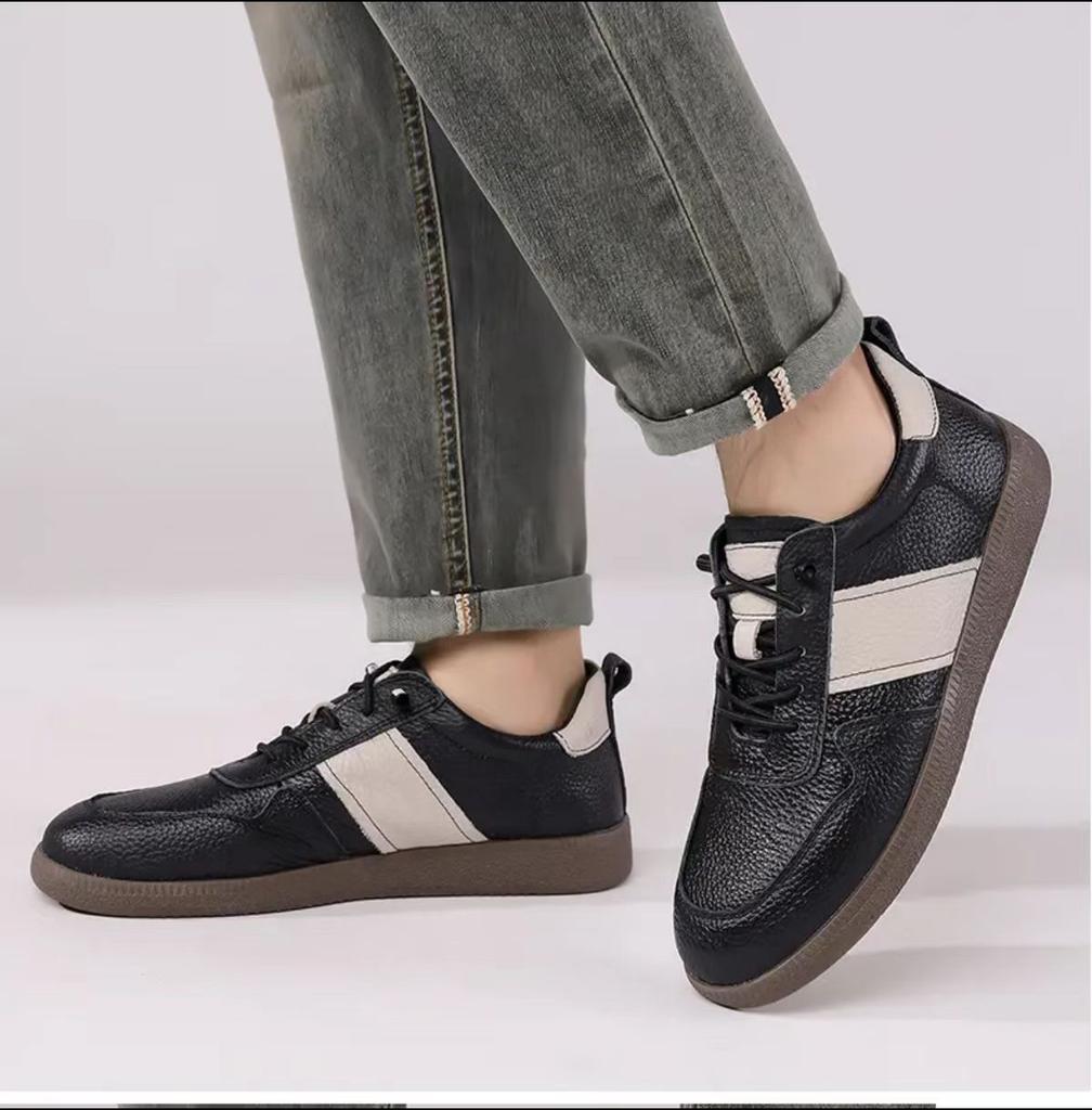 Mode Echtes Leder Herren Freizeitschuhe Hohe Qualität Weiche Sohle Klassische Herren Luxus-Sneaker Komfort Outdoor Atmungsaktive Laufschuhe