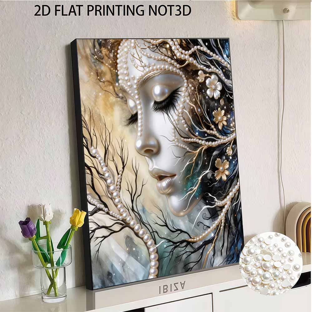 Unique DIY Pearl Gem Painting Kit 30x40cm Beautiful Woman Frameless Art Perfect Handmade Gift for Adults Home Wall Decor for Any Occasion