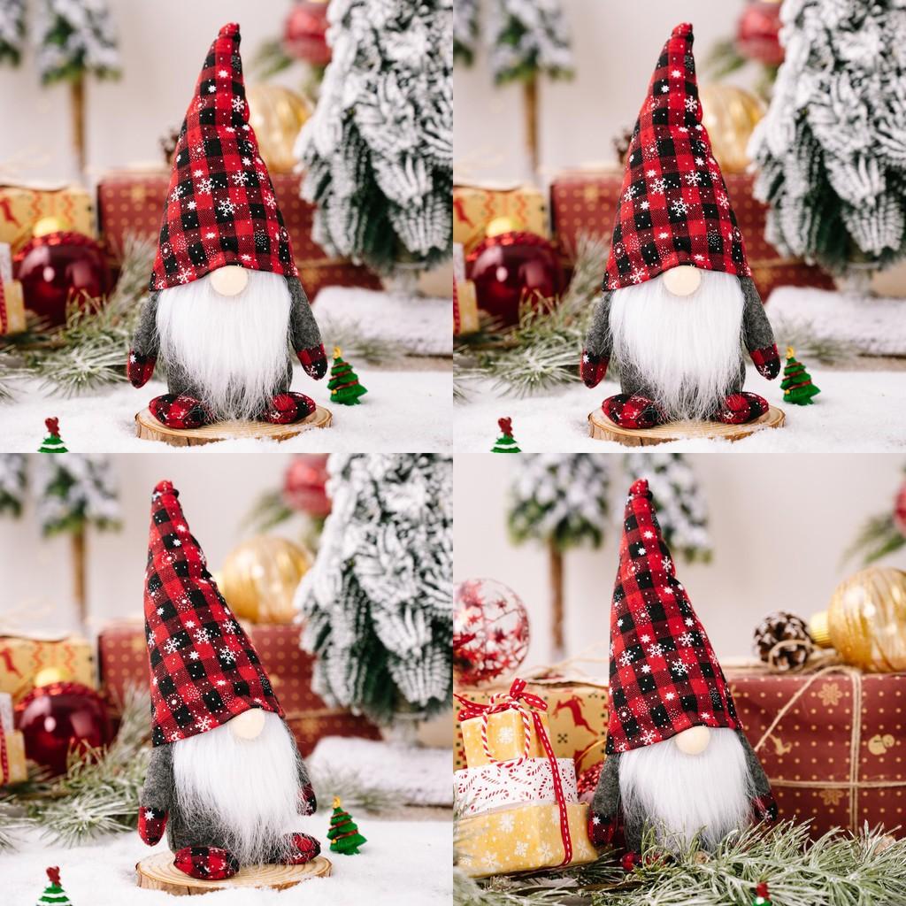 Gnome Whimsical Snowflake Doll In Red Black Checkered Hat Ideal For Cozy Celebrations Christmas