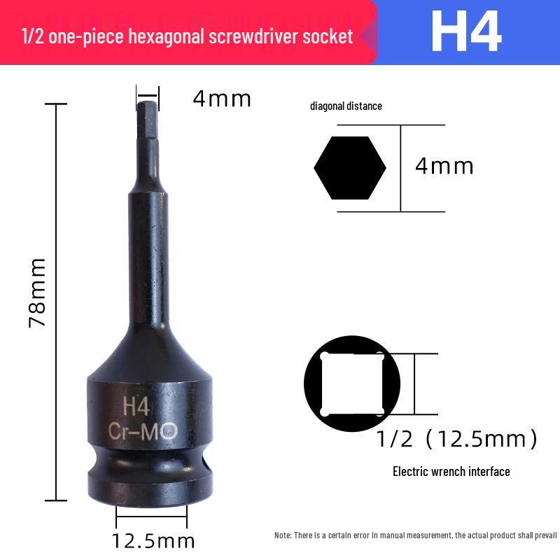 1/2 Inch Hex Air Impact Wrench Set: Large Pneumatic Socket & Electric Screwdriver