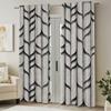 2PCS Digital Printed Curtains, Gray Background Black Stripes Abstract Pattern, Window Drapes for Living Room Bedroom Home Decor