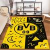 Gelb-Schwarzer BVB 09 Themen-Teppich Rutschfester Teppich geeignet für Wohnzimmer- und Schlafzimmer-Sofas.