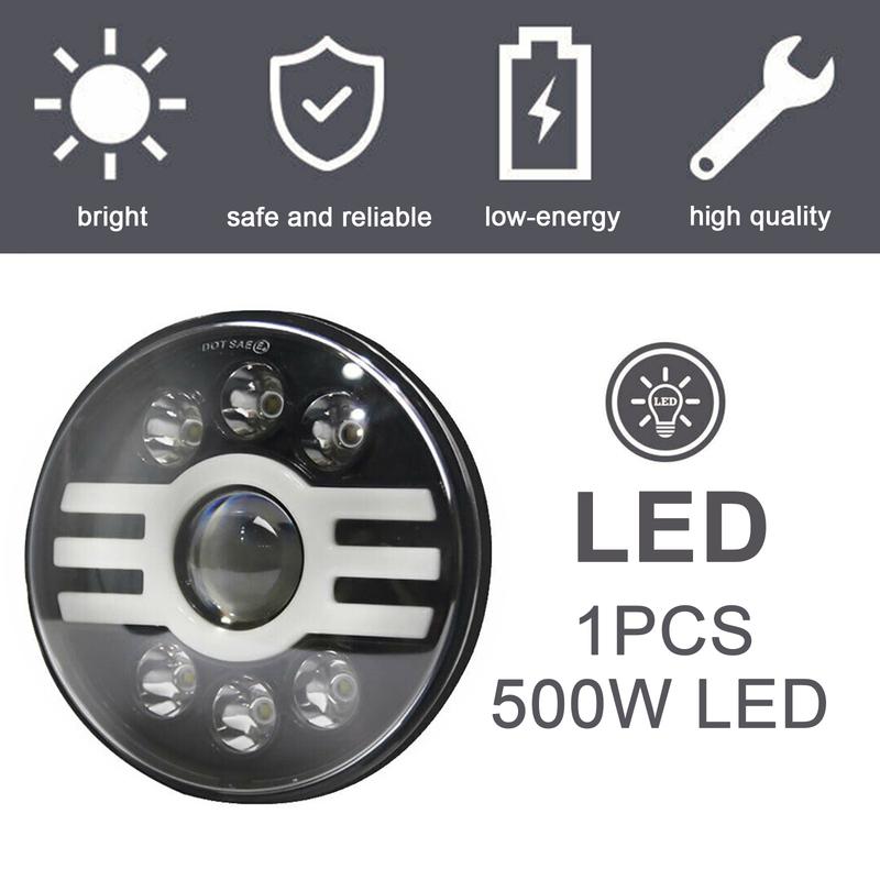 Car LED Roung Light 7in Diameter 500W 6 Beads Aluminium Alloy Round LED Car Light Round LED Car Light Car LED Round Light