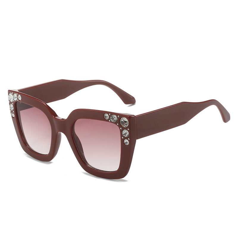 Luxury Designer Diamond Square Sunglasses Women Crystal Rhinestone Vintage Punk Fashion Shades Trendy